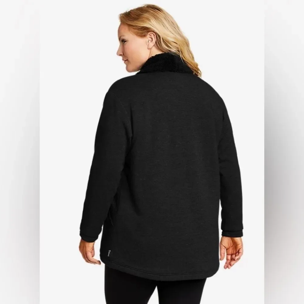 Eddie Bauer Snow Lodge Faux Shearling-Lined Wrap Cardigan